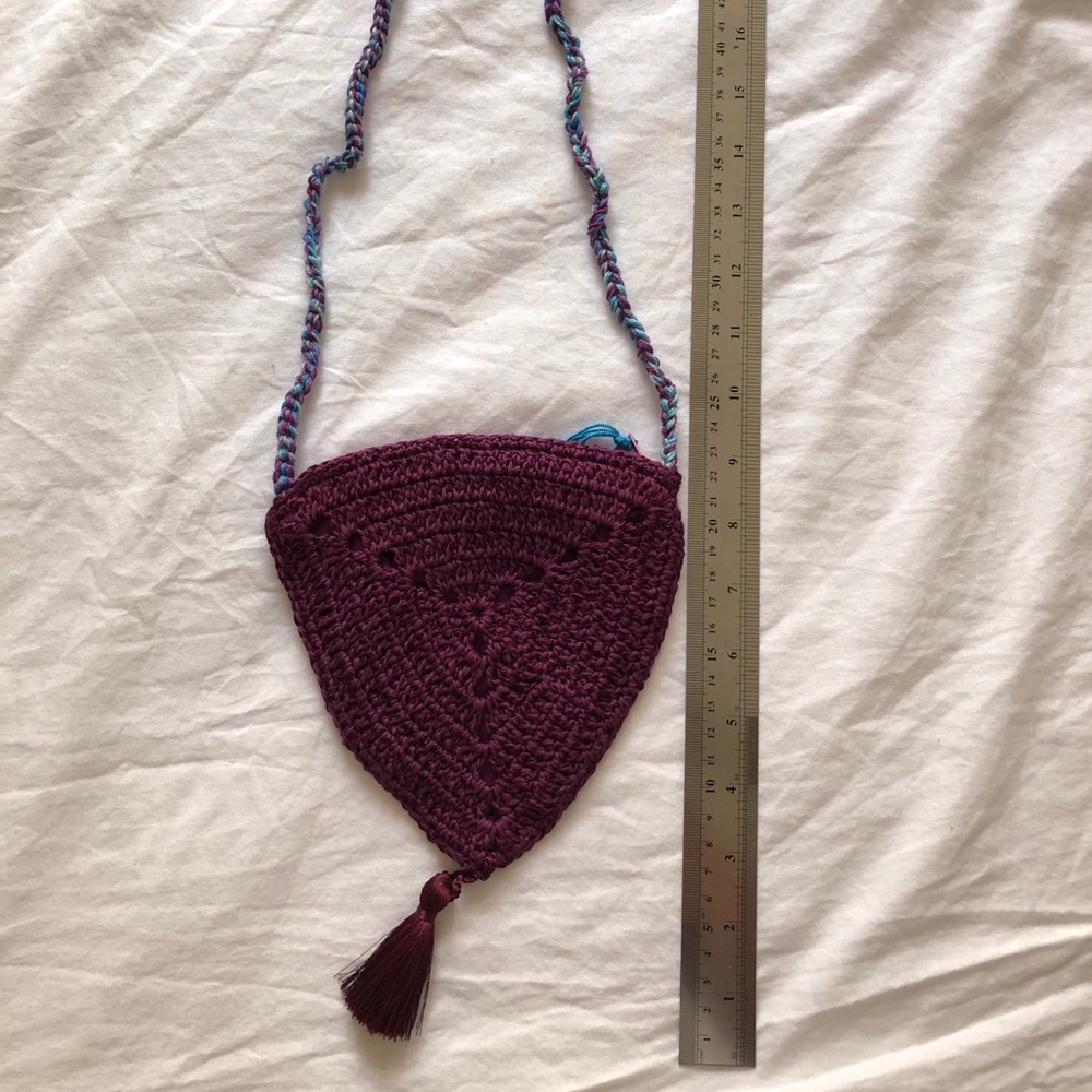 handmade crochet small purse colorful